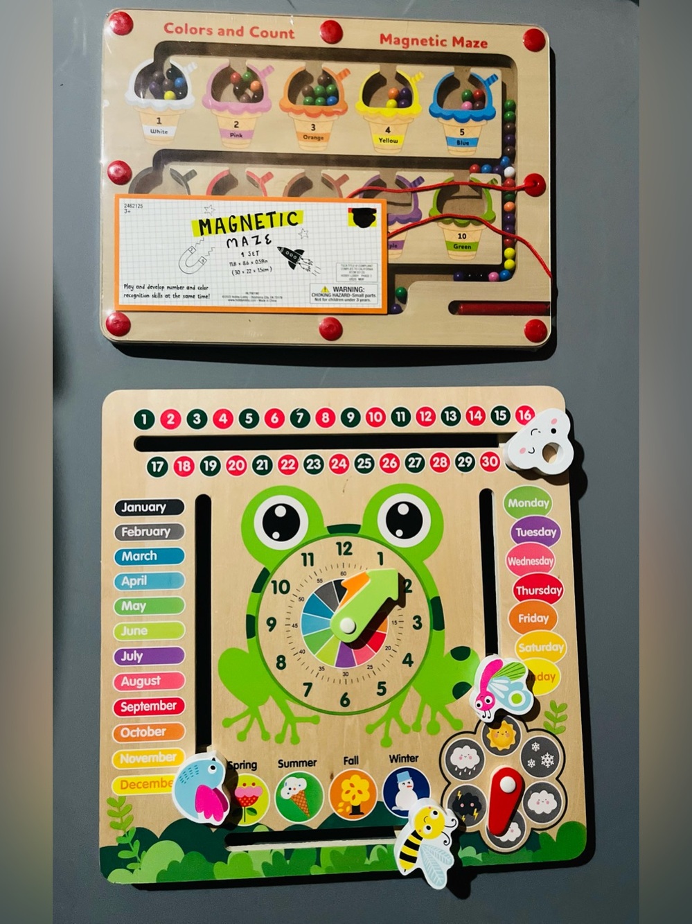 Wooden Learning Activity Boards for Kids